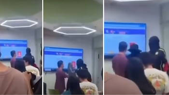 Docente se enfrentó a dos