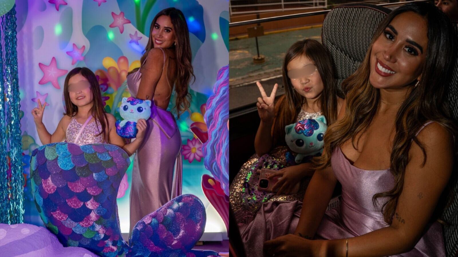 Melissa Paredes y la pequeña Mía fueron parte del avant premiere de la película “La Casa de Muñecas de Gabby”