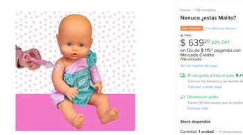 El muñeco cuenta con una