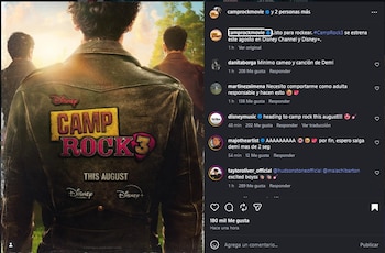 Disney confirmó que Camp Rock 3 se estrenará en agosto de 2026. (Instagram)