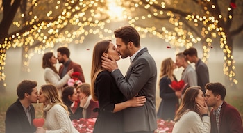 Los enamorados celebran en esta