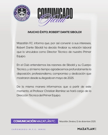 El Mazatlán FC hizo oficial