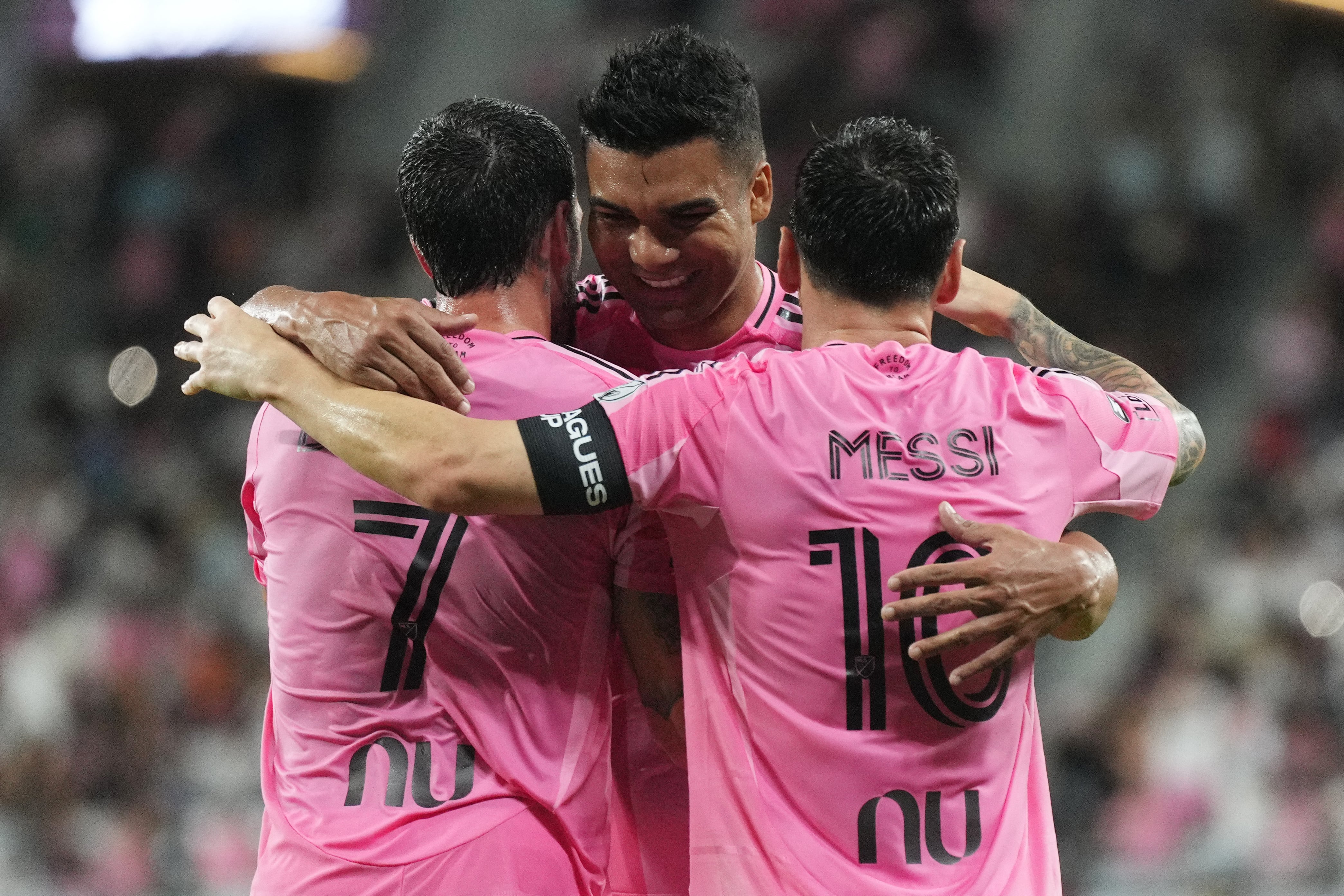 Casemiro, De Paul y Messi, juntos en Inter Miami (Foto Jim Rassol-Imagn Images)
