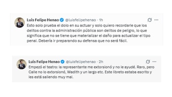 Mensajes del exministro de Vivienda Luis Felipe Henao sobre la polémica suspensión provisional de Gustavo Petro - crédito @luisfelipehenao/X