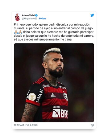 El enojo de Arturo Vidal al no ser titular con Flamengo