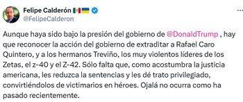 El ex mandatario se pronunció