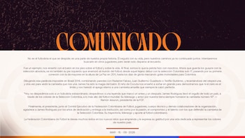 El comunicado de la Federación Colombiana de Fútbol despidiendo a James Rodríguez - crédito FCF