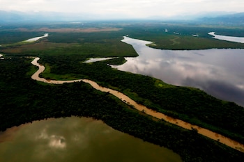 Vista aérea del río Motagua