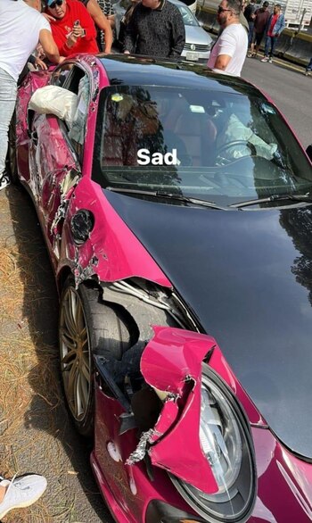 Porsche chocado México-Cuernavaca (@SKYMAP_0/X)