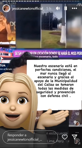 Jessica Newton responde sobre el Miss Perú.