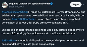 Las autoridades redoblaron los operativos en la zona tras el ataque - crédito @Ejercito_Div2/X