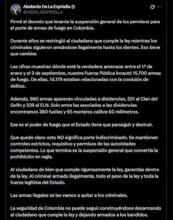 Abelar5do de la Espriella - crédito @ABDELAESPRIELLA/X