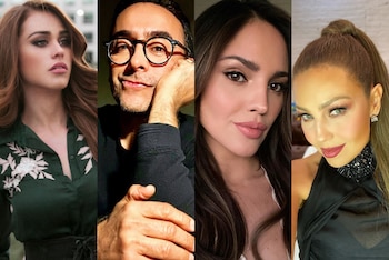 Eiza Gonzalez, Adal Ramones, Yanet y Thalia (Foto: Instagram@thalia/@eizagonzalez/@iamyanetgarcia/@adalramones)