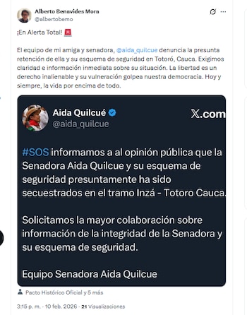 El senador Alberto Benavides Mora