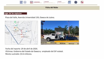 Detienen a líder de banda delictiva y a empleado de banco por robo de más de 3 millones de pesos en Oaxaca