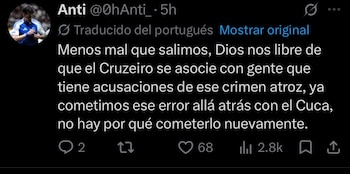Fans celebraron que no llegara al club (redes sociales)