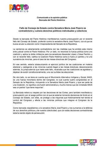 El Pacto Histórico advirtió que