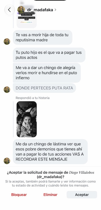 La funcionaria compartió capturas de pantalla de mensajes que un usuario en Instagram le dejó, donde la amenazaban de muerte.