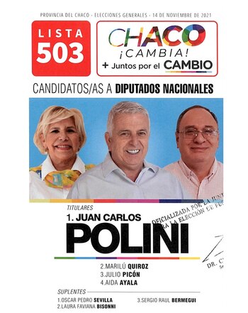 Foto: Boleta de Chaco Cambia,