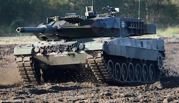 Un tanque Leopard 2 durante