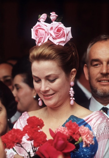 Rainero III de Mónaco y Grace Kelly en la Feria de Abril de 1966. (CORDON PRESS).