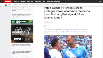 Reacción de ESPN Argentina sobre cruce entre Hernán Barcos y Pablo Guede.