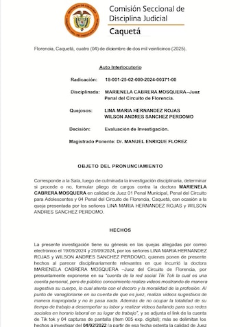 El expediente, sustentado en la