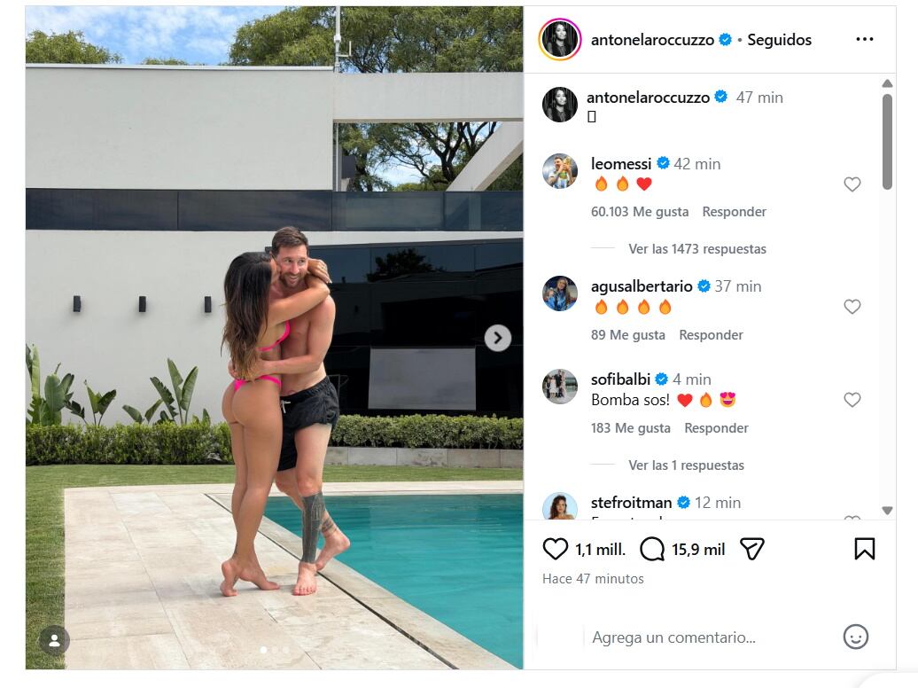 El romántico posteo de Antonela Roccuzzo y Lionel Messi