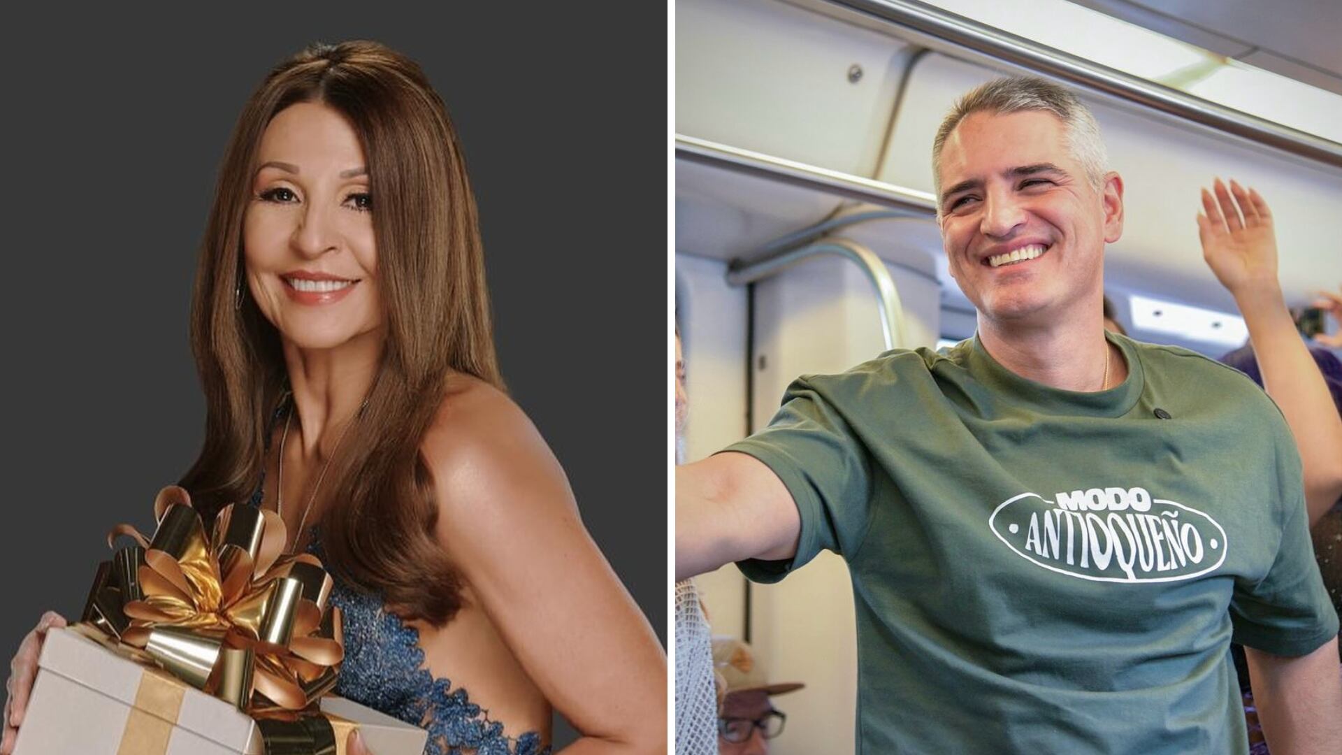 Amparo Grisales, que regresa a la pantalla chica, fue acompañada por el gobernador de Antioquia en un recorrido que incluyó el metrocable de la ciudad - crédito @agrisales333/Instagram - Andrés Julián/Facebook