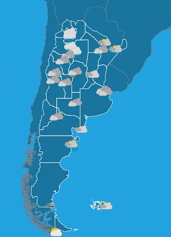 El bloqueo no implica una alerta por tormentas fuertes, pero prolonga una circulación de aire húmedo sobre el centro del país argentino (SMN)