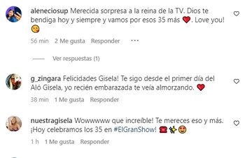 Usuarios felicitan a Gisela Valcárcel.