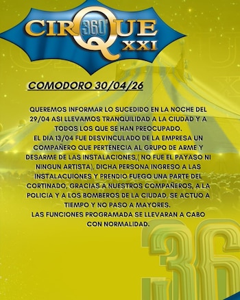 El comunicado oficial del Circo XXI aclaró que ni artistas ni payasos estuvieron involucrados en el incidente e informó que la programación continuará con normalidad