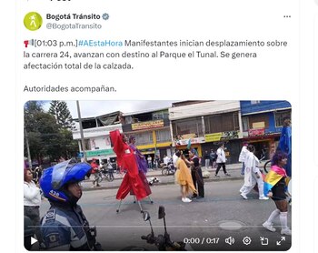 Bogotá Tránsito habla de una