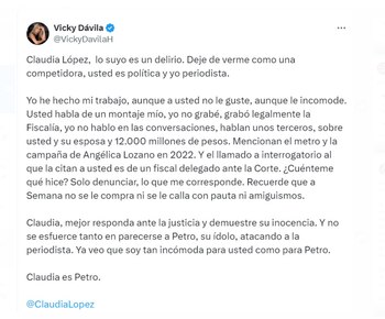 La periodista se defiende en