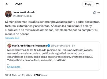 Juan José Lafaurie respondió a