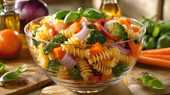 Deliciosa ensalada de pasta italiana