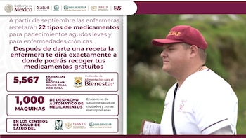 Infografía promocional con logotipos oficiales, un enlace web y pantallas de computadora y teléfono con mapas de México