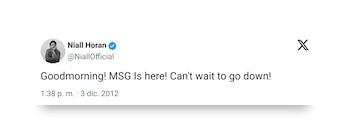 El tweet de Niall Horan.