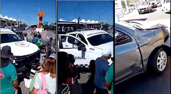 El vehículo particular impactado fue