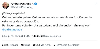 Andrés Pastrana se pronunció a