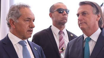 Daniel Scioli y Jair Bolsonaro,