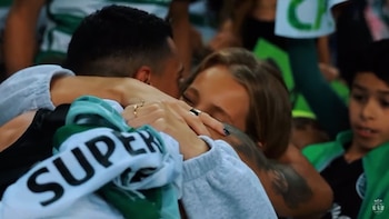 El abrazo de pedro porro y la novia de Joao Felix