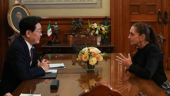 La presidenta de México, Claudia Sheinbaum y el presidente de Corea del Sur, Lee Jae-myung