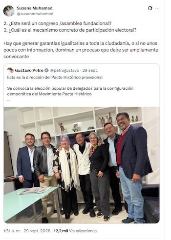 Susana Muhamad y sus observaciones a Gustavo Petro