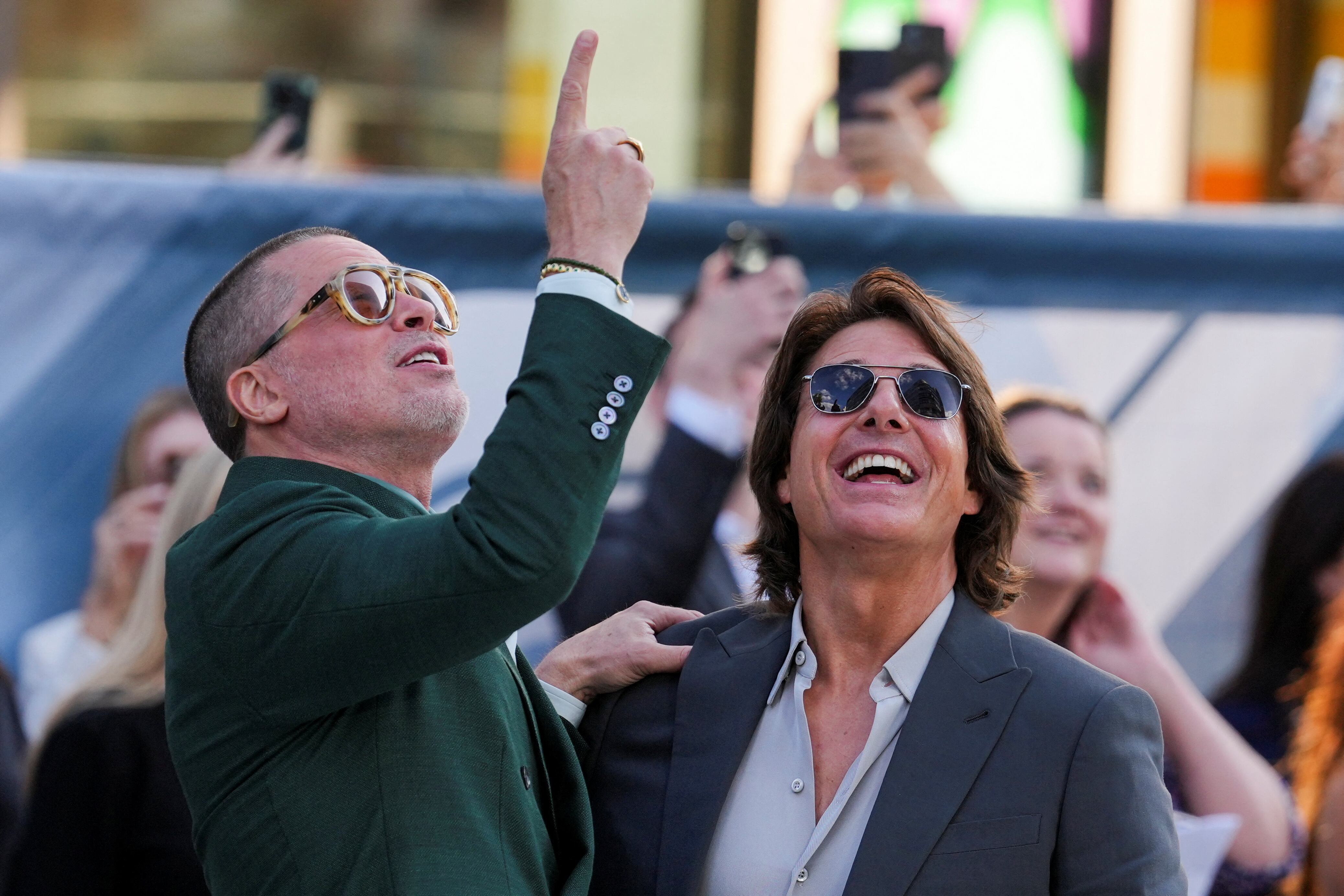 Brad Pitt y Tom Cruise en la presentación de
