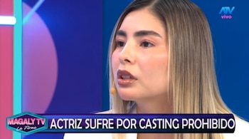 Patricia Villareal no se retracta y contradice versión de Eric García Vilca sobre supuesto casting: “Nunca me especificó nada”. Captura: Magaly Tv La Firme.