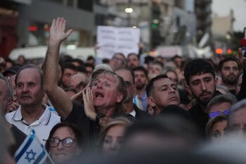 convocatoria en la Ciudad de Buenos Aires para apoyar a Israel tras los ataques terroristas de Hamas
