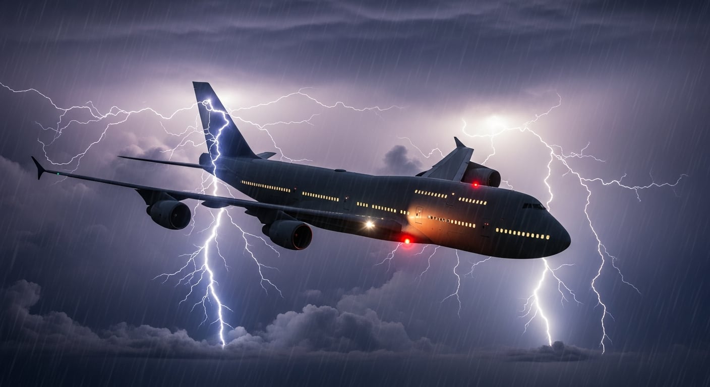 Avión comercial atraviesa una tormenta eléctrica en pleno vuelo. (Imagen Ilustrativa Infobae)