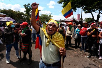 Manifestantes participan en una nueva