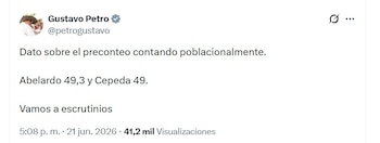 Petro señaló que la definición del próximo presidente pasará por los escrutinios oficiales - crédito @petrogustavo/X